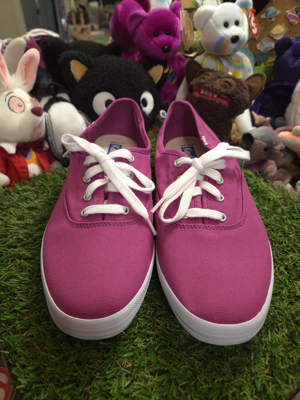 Women’s Keds Canvas Lace-Up Sneakers in Magenta 8